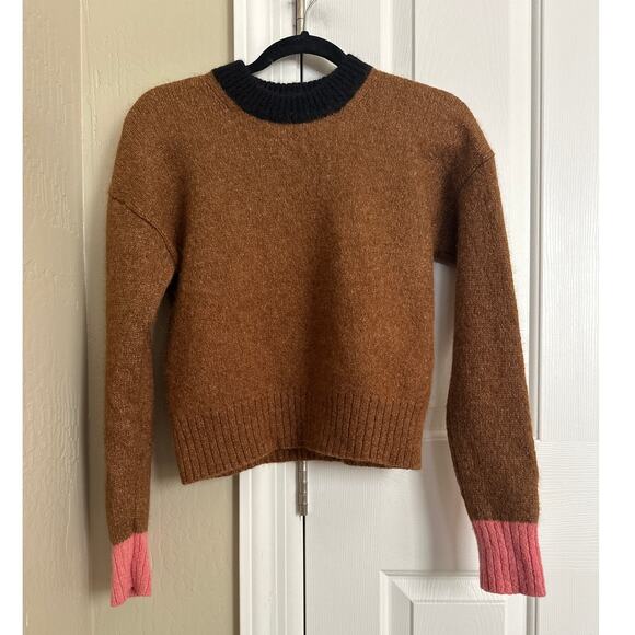 A.L.C Hayes Sweater Alpaca Blend Colorblock Cropped Sweater Size Small - Picture 2 of 6